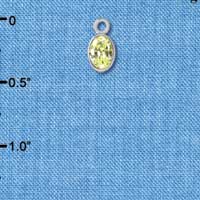 C2646 - CZ Round Pendant - Periodot - 4mm - Silver Charm